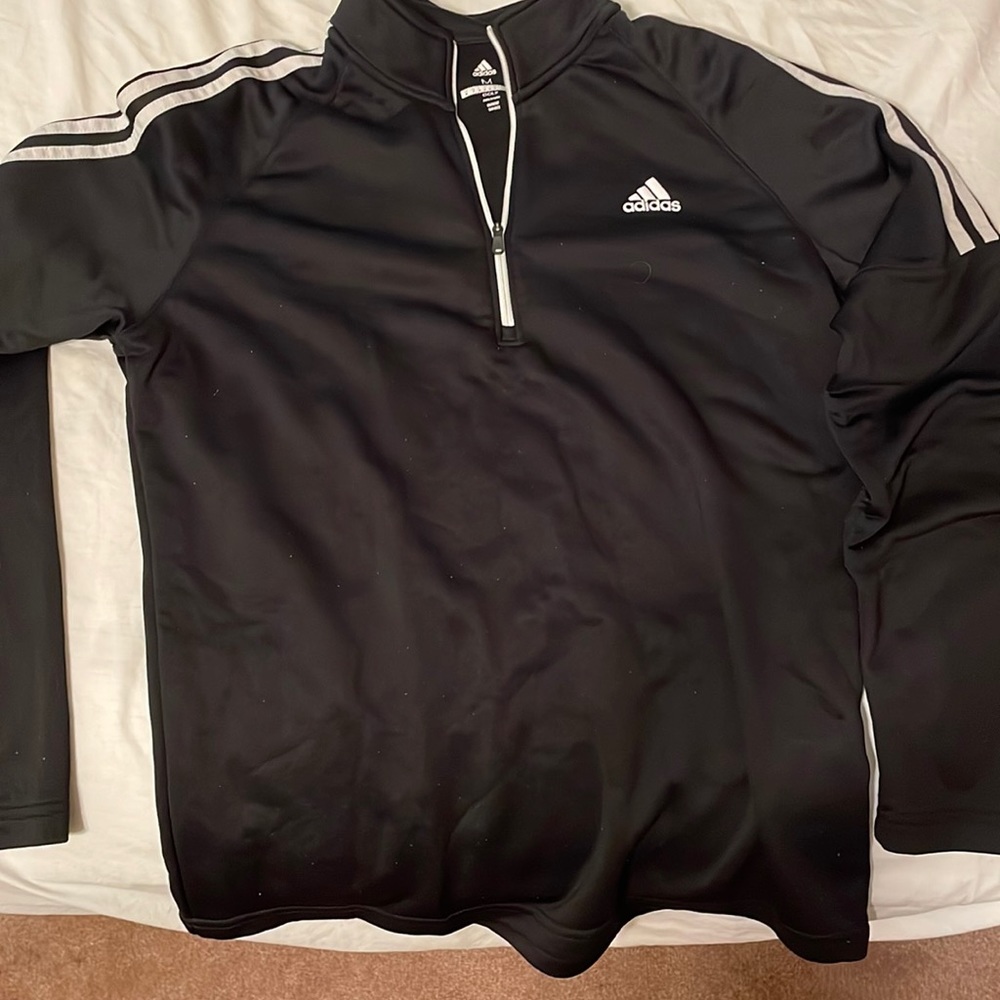 black adidas zip up